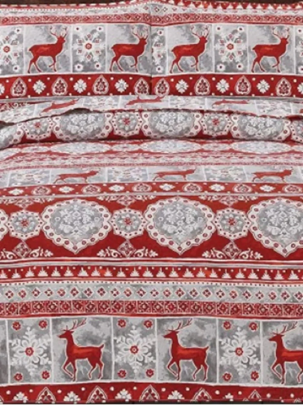 (Queen) Holiday Reindeer Bed Spread Set